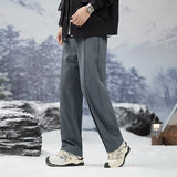 Wexleyjesus 2024 New Autumn Casual Suit Pants  Korean Men's Pants Straight Loose Sweatpants Soft Wide Leg Long Baggy Business Trousers