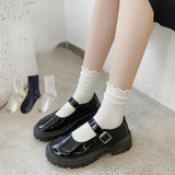 Wexleyjesus 5 pair /Lot Socks for Women Ruffle Cotton Middle Tube Ankle Short Breathable Black White set Spring Autumn