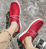 Wexleyjesus Plus Size 39-48 Men's Casual Shoes Flat Outdoor Mens Sneakers Lightweight Boat Shoes Driving Loafers Breathable Men Canvas Shoes