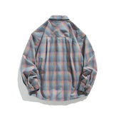 Wexleyjesus Spring Long Sleeved Shirt Men Oversized Fashion Colorful Plaid Shirt Men Streetwear Korean Loose Casual Shirt Mens Retro Shirts