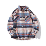 Wexleyjesus Fashion Spring Plaid Long Sleeve Shirt Jacket Turn Down Collar Shirt Retro Youth Casual Men Women Shirt Coat Men Clothing