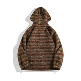 Wexleyjesus Men's Retro Gradient Wool Hooded Sweater Autumn Winter Striped Women Knitted Sweaters Loose Casual Long Sleeves Tops Pullover