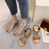 Wexleyjesus Summer New Designer Platform Sandals Women Fashion Casual Roman Shoes Female Solid Color Crystal Sandalias Mujer