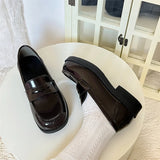 Wexleyjesus Japanese Jk Uniform Shoes Lolita Sweet Girls Kawaii College Students Cute Pu Square Toe Low Heel Casual Tea Party