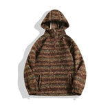 Wexleyjesus Men's Retro Gradient Wool Hooded Sweater Autumn Winter Striped Women Knitted Sweaters Loose Casual Long Sleeves Tops Pullover