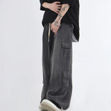 Wexleyjesus Baggy Cargo Jeans Men Oversize Wide Leg Denim Trousers Male Cargo Pants Japanese Casual Loose Streetwear Hip Hop