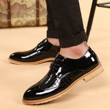 Wexleyjesus Patent Leather Formal Leather Shoes Office Business Oxfords Shiny Casual Wedding Shoes Male Derby Shoes Men Formal Dress Shoes