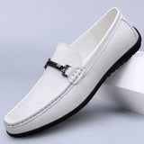 Wexleyjesus Men Loafers Slip on White Leather Shoes Casual Spring Summer Autumn Fashion Luxury Shoes Designer Italian Brand Loafer Moccasins