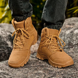 Wexleyjesus Winter Boots Men's Outdoor Hiking Shoes Suede High Top Hiking Men's Shoes Platform Boots Work Ankle Boots Desert Training Shoes