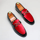 Wexleyjesus Fashion Man's Leather Shoes Party Wedding Loafers Metal Button Moccasins Men Slip-on Comfortable Driving Popular Club Flats