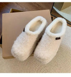 Wexleyjesus Shoes Woman 2024 Female Slippers Fur Flip Flops Cover Toe Platform New Plush Slides Shoes Woman 2024 House Slippers Platform 