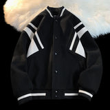 Wexleyjesus Jackets Men Women Heavyweight Hip Hop Patchwork Baseball Collar Jacket Baseball Uniform Sports Casual Outwear Couple