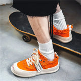 Wexleyjesus Orange Canvas Shoes Men Casual Platform Shoes Designer Mens Canvas Sneakers Street Vulcanized Shoes Men Zapatillas Hombre Male