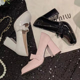 Wexleyjesus White shoes Heels Pink Lolita shoes heels Women Mary Jane  Vintage High Heel Japanese Style Black College Student Shoes