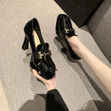 Wexleyjesus Chunky Heel Pumps Basic Women Shoes  Square Heel Round Toe Wedding Shoes Party Dancing Ladies Dress Shoes Platform Bowtie Knot