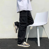 Wexleyjesus Cargo Pants for Men Wide Summer Trousers Man White Straight Street Big Size Nylon Cotton Regular Fit Harajuku Slacks Large Baggy