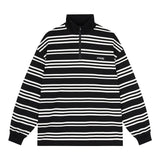 Wexleyjesus Men's Long-sleeved Polo Shirt Striped Color Half-open Stand Collar Sweater Autumn New Loose Casual Daily Tops Tees Shirts