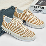 Wexleyjesus Best Sale Beige Khaki Men's Canvas Shoes Low-Cut Breathable Casual Sneakers Men Shoes Striped Design Flat Shoes Man Espadrilles