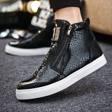 Wexleyjesus Black Leather Designer Sneakers Men Superstar Shoes Casual High top Trainer Mens Vulcanized Sneakers Zip Street Hip Hop Shoes