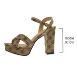 Wexleyjesus  Ladies High Heels Summer New Sexy High Heels Open Toe Sandals Ladies Casual Sandals Fashion Comfort  chunky heel sandals