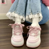 Wexleyjesus Pink Platform Sneakers Kawaii Women's Sports Shoes Casual Vintage Cute Vulcanize Harajuku Tennis Female Flats Lolita