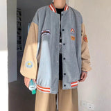 Wexleyjesus Spring Baseball Clothes Couple Japanese College Corduroy Uniform Jackets Harajuku Style Retro Hong Kong Flavor Jacket Top