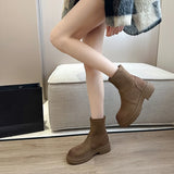 Wexleyjesus Winter Women Suede Ankle Boots Fashion Slip On Modern Short Booties Ladies Concise Largas Booties