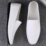 Wexleyjesus Fashion Mens Shoes High Quality Brand Loafers Comfy Leather Boats Shoes White Men Summer Casual Shoes Mocassin Plus Size 47