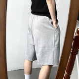 Wexleyjesus Summer High-waisted Large-size Sports Shorts Men Solid Handsome Sports Loose Casual Wide-leg Five-point Pants Male Clothes