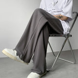 Wexleyjesus Summer Pleated Pants Men Fashion Oversized Ice Silk Pants Men Japanese Streetwear Hip-hop Loose Straight Pants Mens Trousers