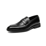 Wexleyjesus New Fashion Leather Gentleman Stress Shoes Men Business Driving Shoes Loafers chaussure Party Flats Dress Shoe Business leather