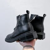 Wexleyjesus Boots Men Shoes High Top Zips Casual Shoes Outdoor Fashion Classics Ankle Boots High Slip on Office Work Shoes Men Sneakers