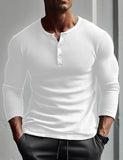 Wexleyjesus New Long Sleeve polyester T-shirt Mens Breathable Thin Fabric Casual T-shirt Spring autum Henry-Neck Basic Tee Tops Man