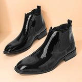 Wexleyjesus Stylish Casual Leather Shoes Male New Fashion Men Ankle Boots Slip on Formal Business Footwear Leisure Walk Mens Chelsea Boots