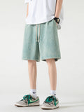 Wexleyjesus 2024 New Distressed Summer Shorts Men 320G Heavy Cotton Drawstring Harajuku Loose Sweatshorts Male Casual Short Pant Streetwear