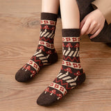 Wexleyjesus Thickened Warm Wool Socks Tube Socks Casual Socks Autumn and Winter Warm Comfortable Cotton Checkerboard Mushroom Cute Socks