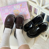 Wexleyjesus Japanese Jk Uniform Shoes Lolita Sweet Girls Kawaii College Students Cute Pu Square Toe Low Heel Casual Tea Party