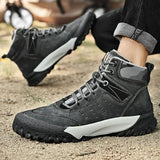 Wexleyjesus Men Shoes New Genuine Leather High Tops Casual Sport Hiking Shoes Outdoor Sneakers Hot Skidproof Cow Leather Climbing Boots