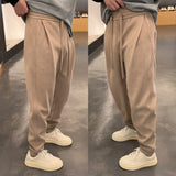 Wexleyjesus Autumn New Solid Color Simple Casual Pants Men's Trendy Fashion Versatile Loose Sports Pants Male Clothing