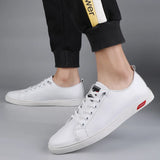 Wexleyjesus New Men's Leather Small White Shoes Men Spring Summer Casual Shoes High-end Lightweight Fashionable Shoes