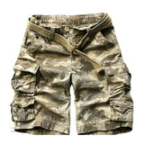 Wexleyjesus High Quality Camouflage Cotton Cargo Shorts For Men Summer Multi Pocket Military Knee Length Casual Men's shorts ( Free Belt )