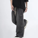 Wexleyjesus Baggy Cargo Jeans Men Oversize Wide Leg Denim Trousers Male Cargo Pants Japanese Casual Loose Streetwear Hip Hop