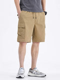 Wexleyjesus Summer Cargo Shorts Men Multi-Pocket Quick Dry Breathable Light&Thin Loose Bermuda Khaki Short Male Straight Casual Shorts