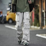 Wexleyjesus Multi-pockets Cargo Pants Streetwear Hip-hop Mopping Trousers Harajuku Tooling Pant Men's Vintage Loose Casual Jogging Pants