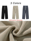 Wexleyjesus Winter Men's Sweatpants Korean Fashion Thick Warm Fleece Wide Leg Straight Loose Track Pants Male Casual Thermal Velvet Trousers