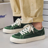 Wexleyjesus Harajuku style Green Men Canvas Shoes Designer Skateboard Flats Sneakers Man Breathable Vulcanized Shoes Men Low Casual Shoes