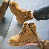 Wexleyjesus Suede High Top Male Casual Boots Lace Up Social Cheap Clearance Free Shipping Footwear Offer Low Price Pu Men's Leather Shoes