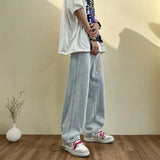 Wexleyjesus Neutral Simple Solid Long Jeans Men Korean Style Fashion High Street Loose Casual Jean Pants Male Daliy All-match Trousers