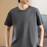 Wexleyjesus  100% Pure Cotton Short Sleeved Men's Round Neck Pullover Summer New Tank Top Casual Loose Knit Bottom Thin T-Shirt