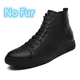 Wexleyjesus New Autumn Winter Men's Shoes Genuine Leather High-top Male Sneakers New Design Casual Leather Boots Classic All-match Man Flats